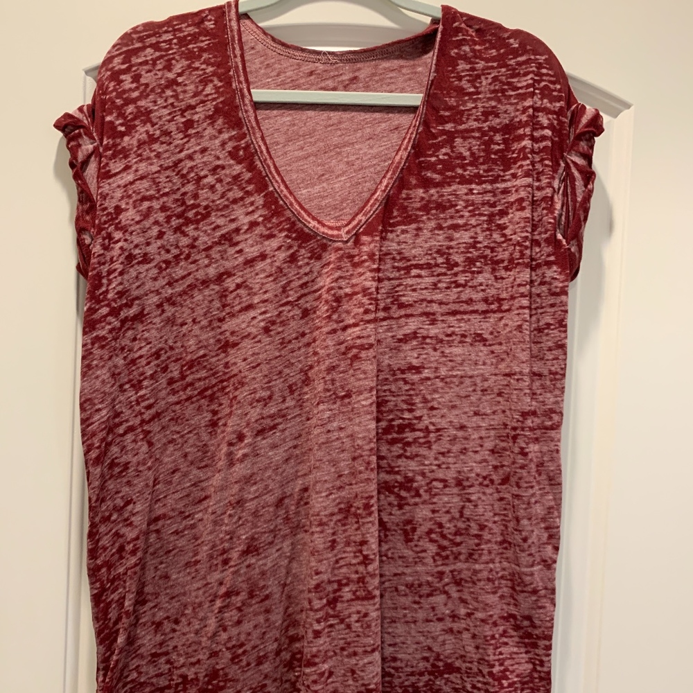 Free People Maroon T Shirt